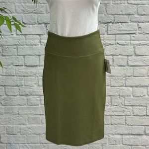 LuLaRoe Olive Green Textured Pencil Skirt, XS, Office to Evening, NWT